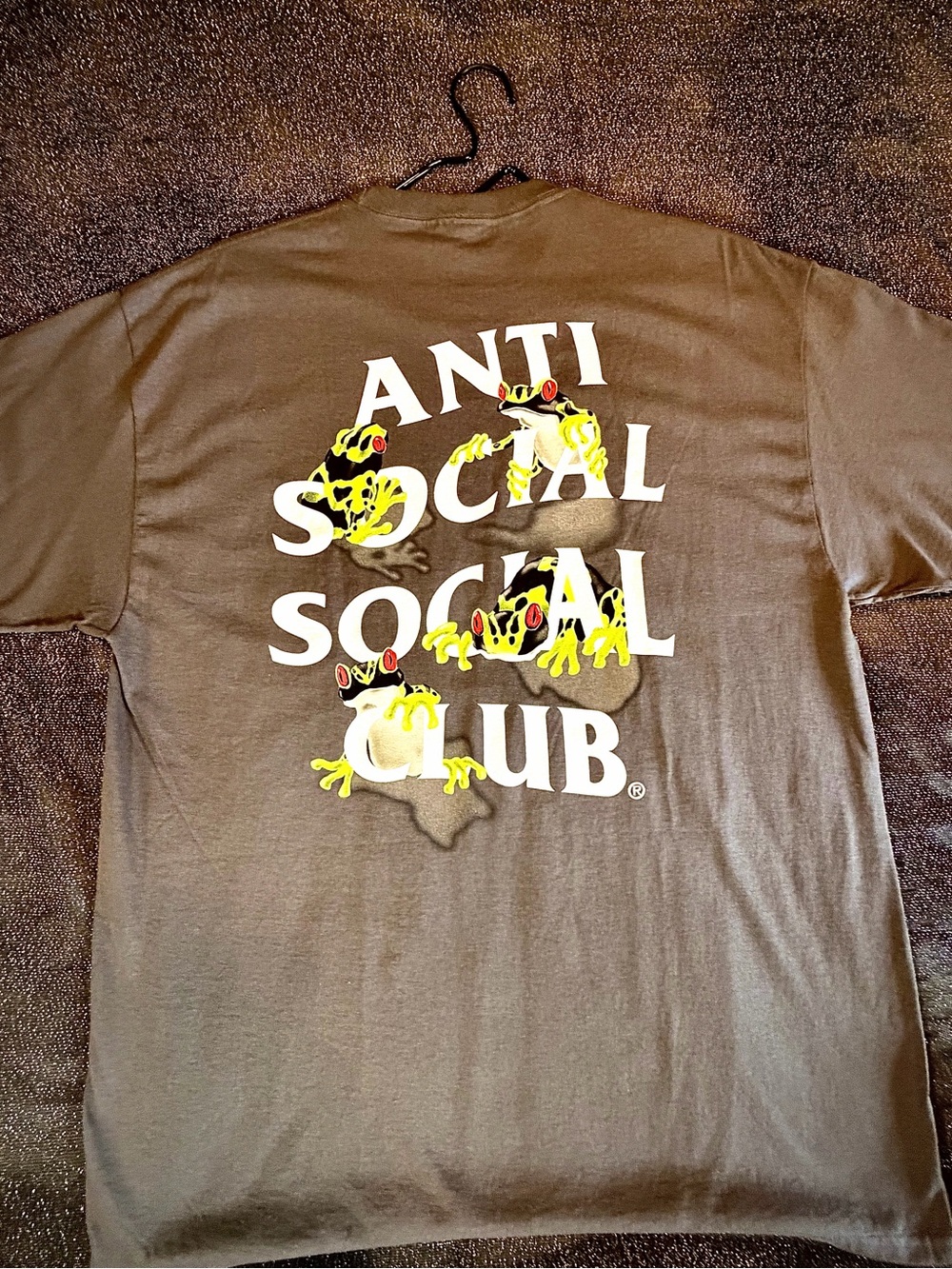 Anti Social Social Club ‘Frog’ Grey Tee Front and back Frog Graphic - Picture 2 of 5